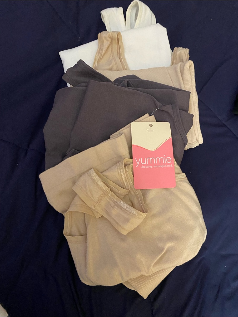 Yummie Everyday Shapewear & Layering Set - 2 Beige, 1 White, 1 Charcoal